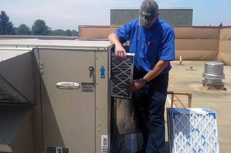 Part of Lindsey Refrigeration’s maintenance plan is to check all commercial refrigeration and HVAC filters and replace those that need it.